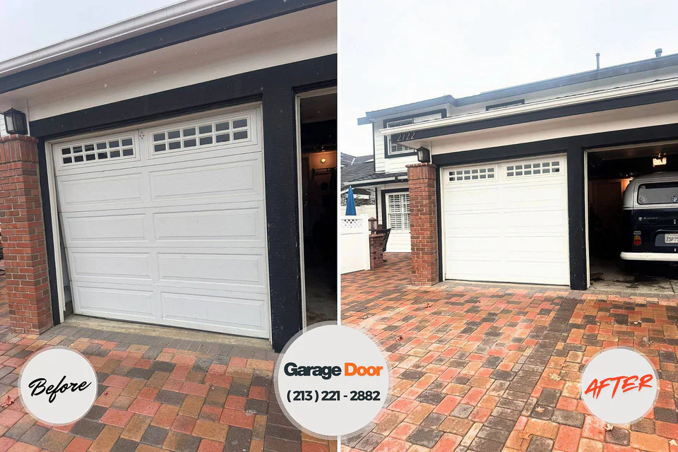 Before and after: garage door repair Harrisburg, IL